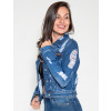 Jaqueta Jeans Atacado Destroyed Feminina Revanche Sstar Azul Detalhe