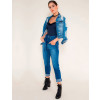 Jaqueta Jeans Atacado Detonada Feminina Revanche Los Angeles Azul Corpo
