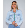 Jaqueta Jeans Atacado Feminina Revanche Elza Azul Detalhe Frente