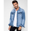 Jaqueta Jeans Atacado Masculina Revanche Estampa nas Costas Lets Roll Look Frente