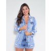 Jaqueta Jeans Atacado Max Feminina Revanche Cabo Azul Frente