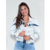 Jaqueta Jeans Atacado Tie Dye Feminina Revanche Vernell Azul Claro Frente