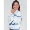 Jaqueta Jeans Atacado Tie Dye Feminina Revanche Vernell Azul Claro Lado