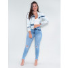 Jaqueta Jeans Atacado Tie Dye Feminina Revanche Vernell Azul Claro Look