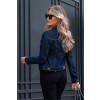 Jaqueta Jeans Básica Com Lycra Atacado Feminina Revanche Domoni Azul