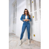 Jaqueta Jeans Cropped Com Lycra e Barra Desfiada Atacado Feminina Revanche Kuwait Azul