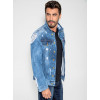 Jaqueta Jeans Destroyed Masculino Revanche Monaco Azul Lateral