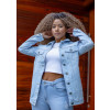 Jaqueta Jeans Max com Pedraria Atacado Feminina Revanche Roselena