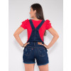 Jardineira Jeans Atacado Feminina Revanche Mardi Azul Costas