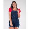 Jardineira Jeans Atacado Feminina Revanche Mardi Azul Frente
