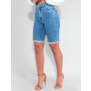 Bermuda Jeans Atacado Hot Pants Feminina Revanche Adelia Azul Lado