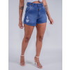 Shorts Jeans Atacado Feminino Revanche Bianca Azul Lado