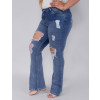  Calça Jeans Atacado Flare Plus Size Feminina Revanche Colette Azul Lado