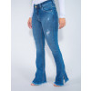 Calça Jeans Atacado Flare Feminina Revanche Orane Azul Lado