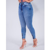 Calça Jeans Atacado Cropped Feminino Revanche Stella Azul Lado