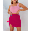 Saia De Tricot Com Fenda Atacado Feminina Revanche Gianna Pink