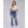  Calça Jeans Atacado Flare Plus Size Feminina Revanche Colette Azul Look