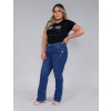 Calça Jeans Atacado Flare Plus Size Feminina Revanche Gwenael Azul Look