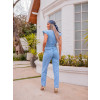 Macacão Jeans Atacado Longo Feminino Revanche Jane Azul Costas