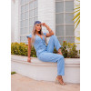 Macacão Jeans Atacado Longo Feminino Revanche Jane Azul Look