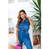Macacão Jeans Com Elástico na Cintura Atacado Feminino Revanche Cindy