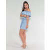 Macaquinho Jeans Atacado Feminino Revanche Fealty Azul Lado