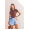 Blusa Cropped Canelado Atacado Feminina Revanche Gibara Marrom Escuro