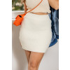 Saia De Tricot Acinturada Atacado Feminina Revanche Cabinda Off-White