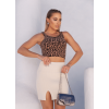 Saia De Tricot Com Fenda Atacado Feminina Revanche Gianna Off-White
