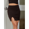 Saia De Tricot Com Fenda Atacado Feminina Revanche Gianna Preto