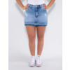 Saia Jeans Atacado Feminina Revanche Loulou Azul Frente