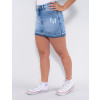 Saia Jeans Atacado Feminina Revanche Loulou Azul Lado
