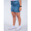 Saia Jeans Atacado Feminina Revanche Nadeen Azul Lado