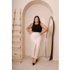 Saia Jeans Longa Com Abertura Curvy Atacado Feminina Revanche Minaya Areia
