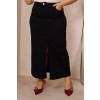 Saia Jeans Longa Com Abertura Curvy Atacado Feminina Revanche Minaya Preto