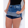 Saia Shorts Atacado Feminina Revanche Hettie Azul Detalhe 