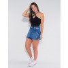 Saia Shorts Atacado Feminina Revanche Hettie Azul Look