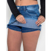 Saia Shorts Jeans Atacado Barra Desfiada Feminino Revanche Salomão Detalhe