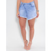 Saia Shorts Jeans Atacado Feminina Revanche Cayenne Azul Frente