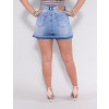 Saia Shorts Jeans Atacado Feminina Revanche Hariette Azul Costas