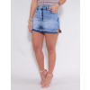 Saia Shorts Jeans Atacado Feminina Revanche Hariette Azul Frente