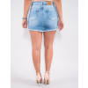 Saia Shorts Jeans Atacado Feminina Revanche Jordane Azul Costas