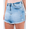 Saia Shorts Jeans Atacado Feminina Revanche Jordane Azul Detalhe Frente