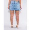 Saia Shorts Jeans Atacado Feminina Revanche Lela Azul Costas