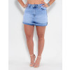 Saia Shorts Jeans Atacado Feminino Revanche Blanch Azul Frente