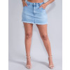 Saia Shorts Jeans Atacado Feminino Revanche Evelyn Azul Frente