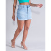 Saia Shorts Jeans Atacado Feminino Revanche Evelyn Azul Lateral