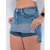 Saia Shorts Jeans Atacado Feminino Revanche Fabre Azul Detalhe
