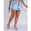 Saia Shorts Jeans Atacado Feminino Revanche Giovanna Azul Lateral