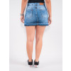 Saia Shorts Jeans Atacado Feminino Revanche Martine Azul Costas